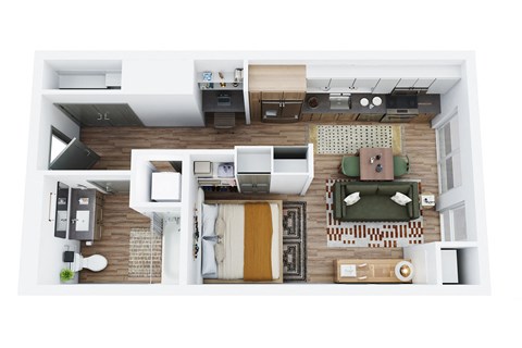 Floor plan for studio, 1 bath, 473 sqft